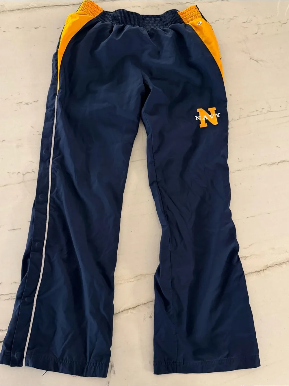 Navy Midshipmen Sweatpants L Blue Champion Tear Away Polyester
